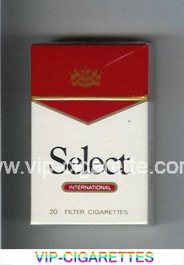 Select International cigarettes white and red hard box