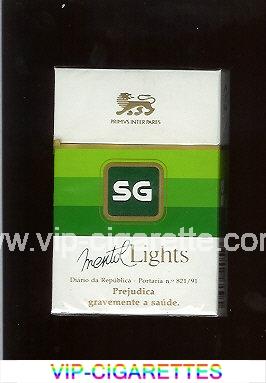 SG Menthol Lights cigarettes hard box