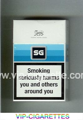 SG cigarettes white and blue hard box