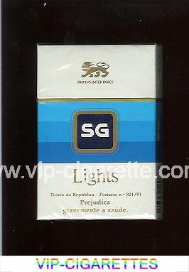 SG Lights cigarettes hard box