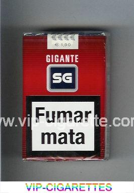 SG Gigante cigarettes red and black and grey soft box