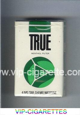 True Menthol Filter cigarettes soft box