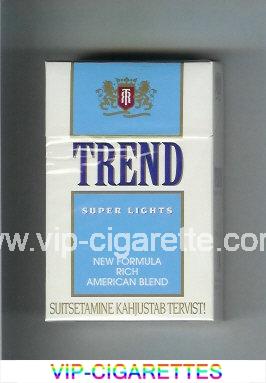 Trend Super Lights New Formula Rich American Blend cigarettes hard box