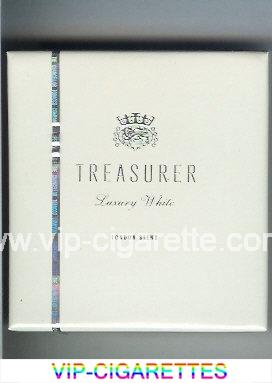 Treasurer Luxury White 100s cigarettes wide flat hard box