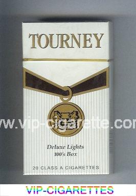 Tourney Deluxe Lights 100s Box Cigarettes hard box