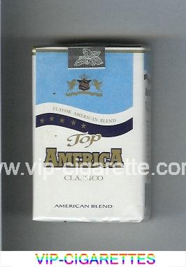 Top America Flavor American Blend Classico cigarettes white and blue soft box