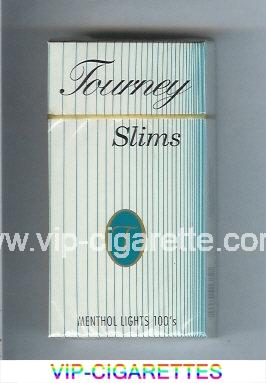 Tourney Slims Menthol Lights 100s Cigarettes hard box