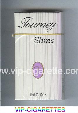 Tourney Slims Lights 100s Cigarettes hard box