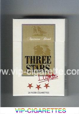 Three Stars Lights American Blend cigarettes hard box