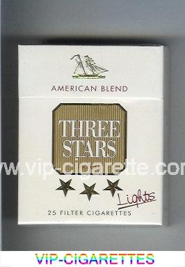 Three Stars American Blend Lights De Luxe 25 Filter cigarettes hard box