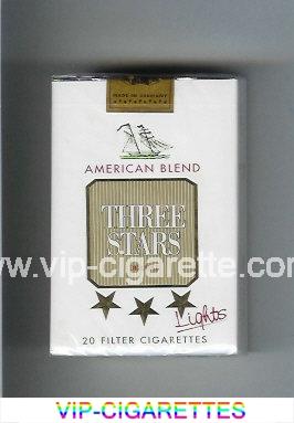 Three Stars American Blend Lights De Luxe cigarettes soft box