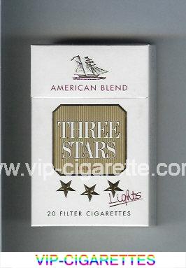 Three Stars American Blend Lights De Luxe cigarettes hard box