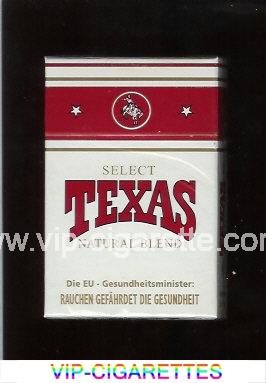Texas Select Natural Blend cigarettes white and red hard box