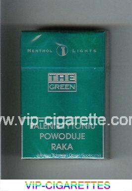 The Green Menthol Lights cigarettes hard box