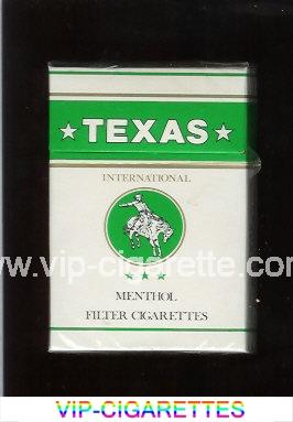 Texas Menthol International cigarettes white and green hard box