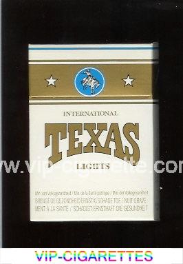 Texas Lights International cigarettes white and gold hard box