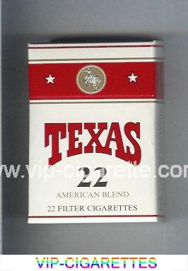 Texas 22 American Blend cigarettes white and red hard box