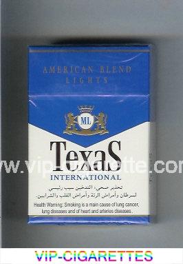 Texas International American Blend Lights cigarettes hard box