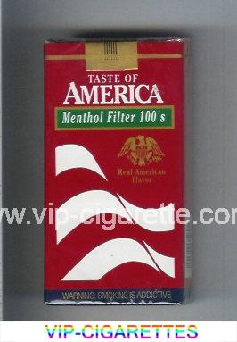 Taste of America Menthol Filter 100s cigarettes soft box