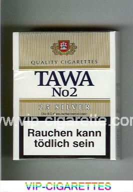 Tawa No 2 25 Silver cigarettes hard box