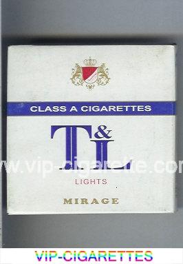 T and L Lights Mirage cigarettes wide flat hard box