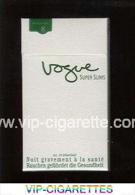 Vogue Super Slims Menthol 8 100s cigarettes hard box