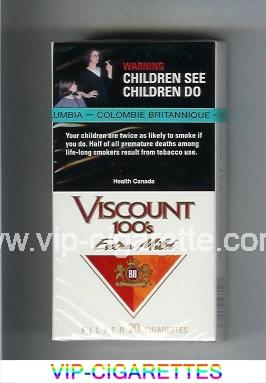 Viscount 100s Extra Mild Filter cigarettes hard box