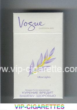 Vogue Superslims Ultra Lights 100s cigarettes hard box