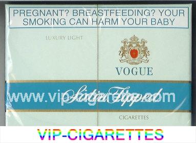 Vogue Satin Tipped Luxury Light 30 cigarettes wide flat hard box