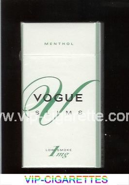 Vogue V Slims Menthol 100s cigarettes hard box