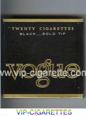 Vogue Black Gold Tip cigarettes wide flat hard box