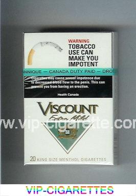 Viscount Extra Mild King Size Menthol cigarettes hard box