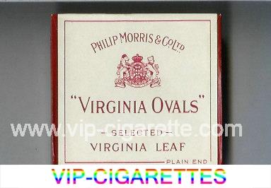 Virginia Ovals Selected Virginia Leaf cigarettes wide flat hard box