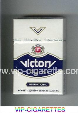 Victory International cigarettes white and blue hard box