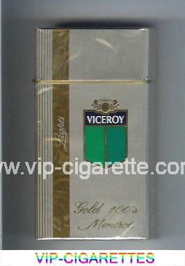 Viceroy Lights Gold 100s Menthol Cigarettes silver hard box