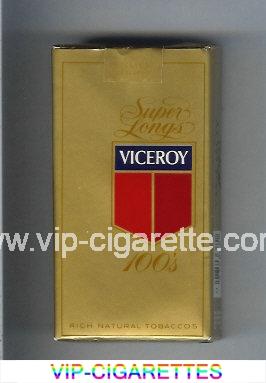 Viceroy Super Longs 100s Cigarettes Rich Natural Tobaccos gold soft box