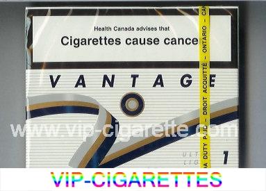 Vantage 1 Ultra Light 25 Cigarettes wide flat hard box