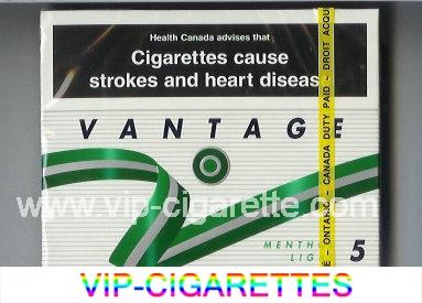 Vantage 5 Menthol Light 25 Cigarettes wide flat hard box
