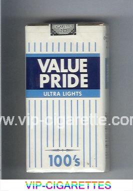 Value Pride Ultra Lights 100s cigarettes soft box