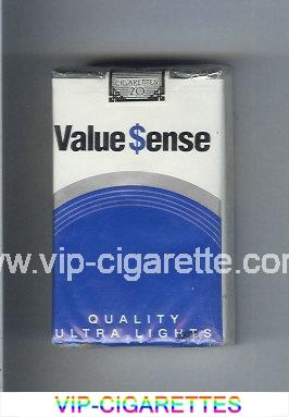 Value Sense Quality Ultra Lights cigarettes soft box
