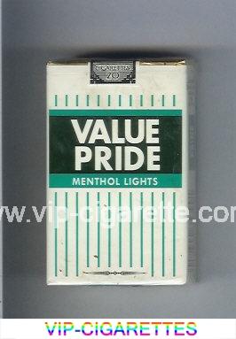 Value Pride Menthol Lights cigarettes soft box
