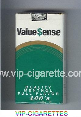 Value Sense Quality Menthol Full Flavor 100s cigarettes soft box