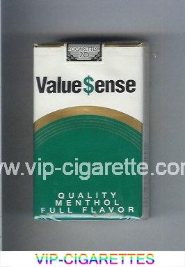 Value Sense Quality Menthol Full Flavor cigarettes soft box