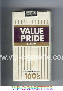 Value Pride Lights 100s cigarettes soft box