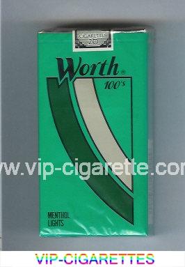 Worth Menthol Lights 100s Cigarettes soft box