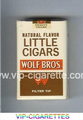 Wolf Bros Little Cigars Naturel Flavored Cigarettes white and brown soft box