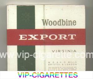 Woodbine EXPORT Virginia Cigarettes wide flat hard box