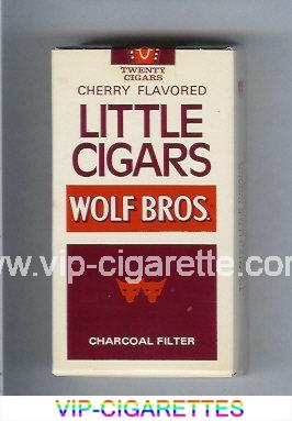 Wolf Bros Little Cigars Cherry Flavored 100s Cigarettes white and brown soft box