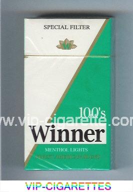 Winner Menthol Lights 100s Special Filter Cigarettes hard box