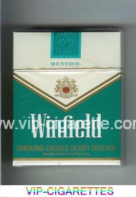 Winfield Menthol 25 Cigarettes green and white hard box